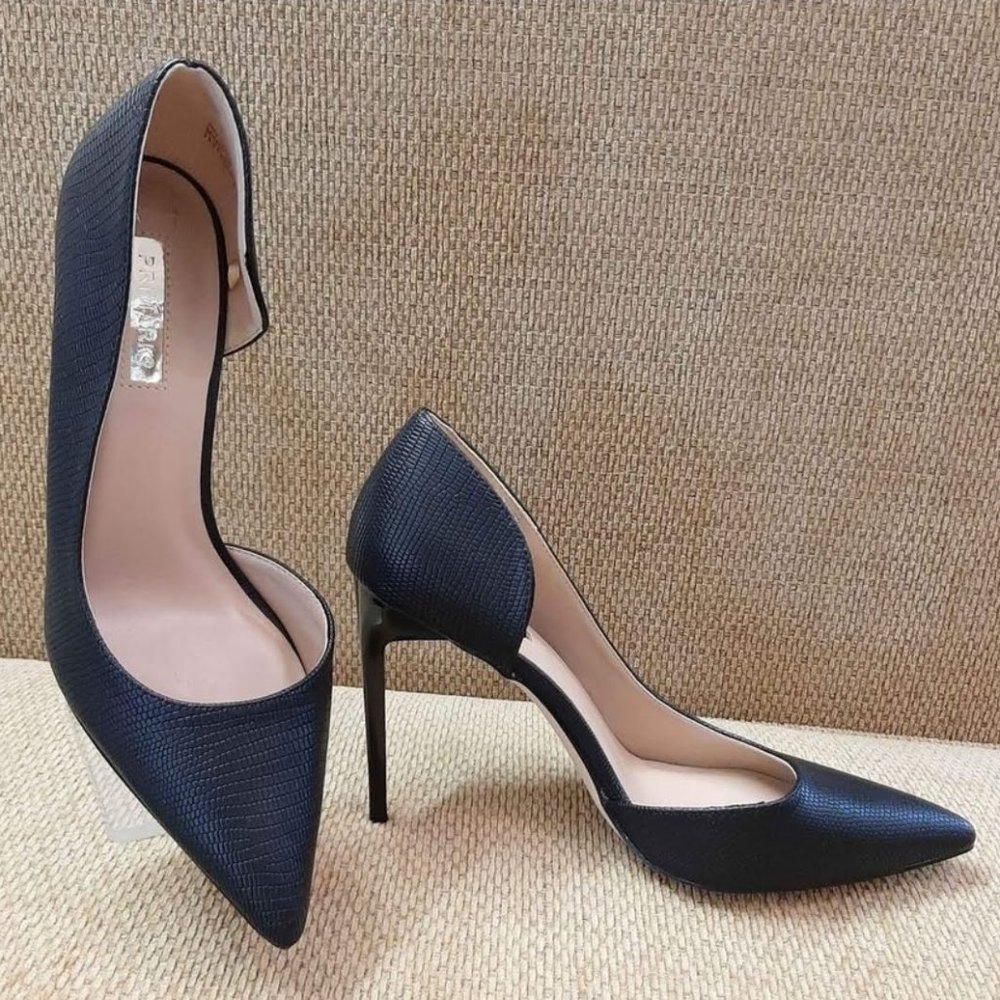 Size 9 Black Croc Primark High Heel Shoes